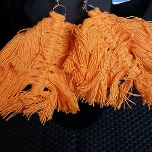 Orange Tassel Earrings